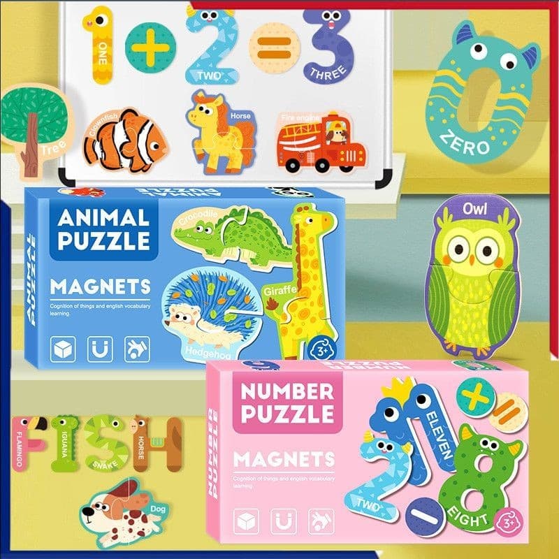 Adesivos magnéticos para a educação infantil, Adesivos Para Geladeira, Letras De Desenho Animado, Números, Animais,