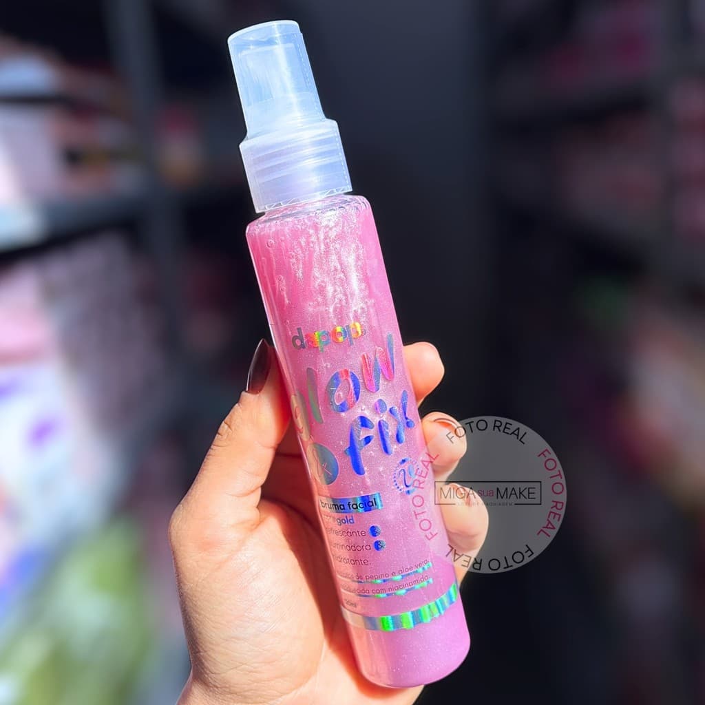 Bruma Fixadora de Maquiagem Rose Gold Brilho Suave e Natural Controla Oleosidade Glow & Fix Dapop