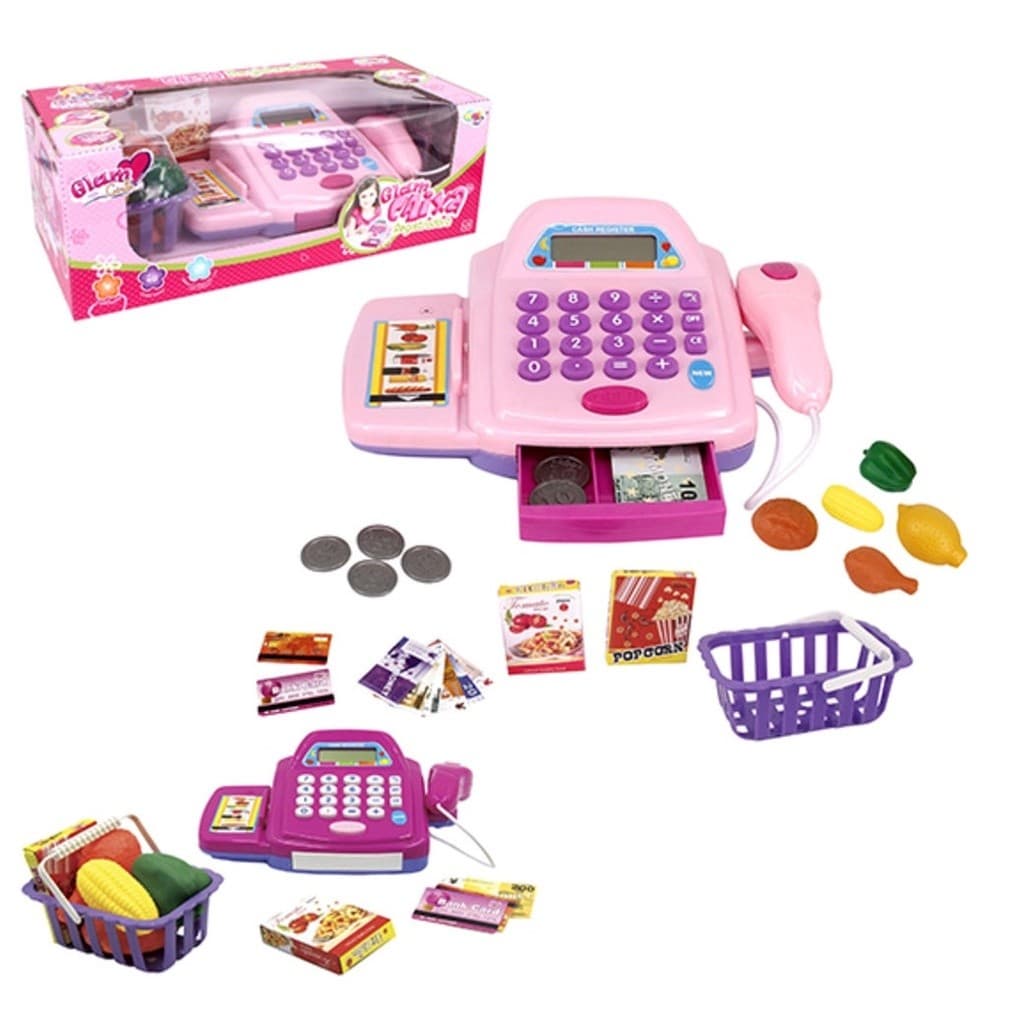 Caixa Registradora Infantil  Com Som Luz E Calculadora + Acessórios Glam Girls  Menina