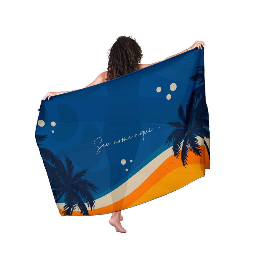 Canga Com Nome Personalizado Saida de Praia Marítima 02