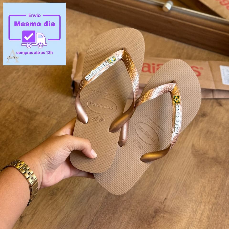 Havaianas Top + Pin Brasil + Placa Logo