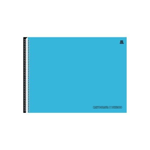 Caderno Cartografia Desenho Capa Lisa Azul Resistente Esbocos Tecnicos Anotacoes