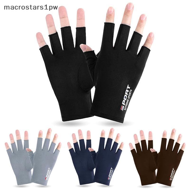 Anti-UV Masculino Feminino Luvas De Pesca Antiderrapante Primavera Verão Gelo Fresco Respirável Ciclismo Esportivas