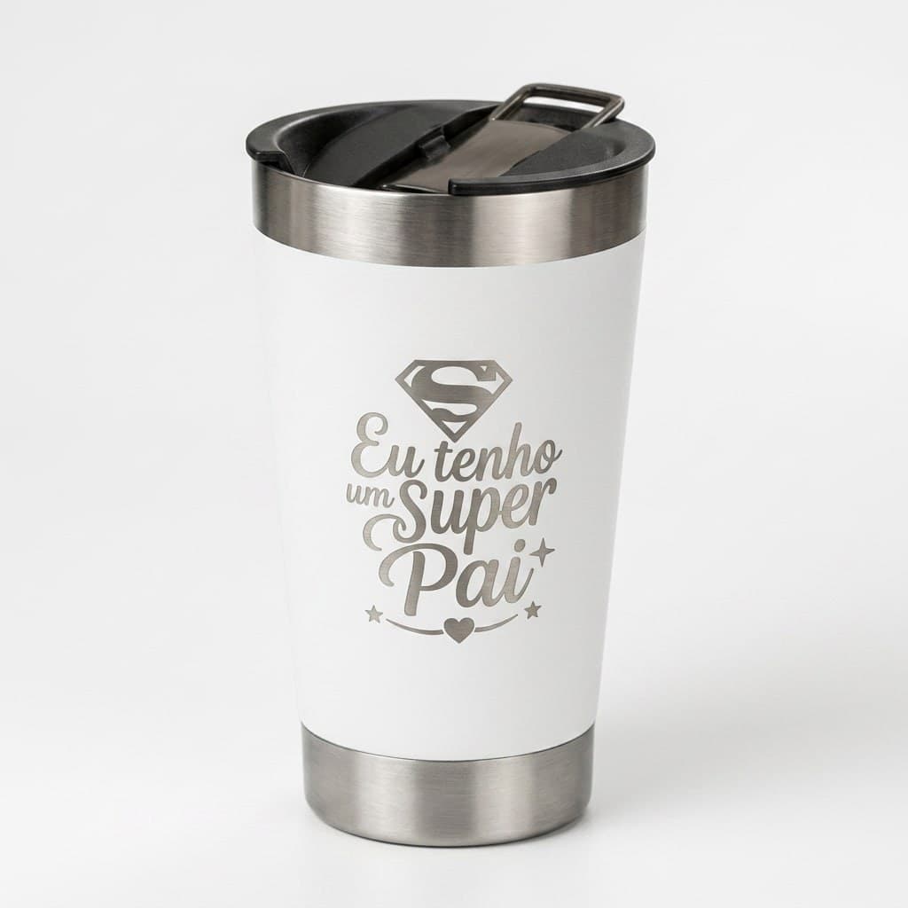 Copo Térmico Personalizado Pais  Funcionários Namorada Namorado Academia  Presenteavel Aço Inox Gravação a Laser