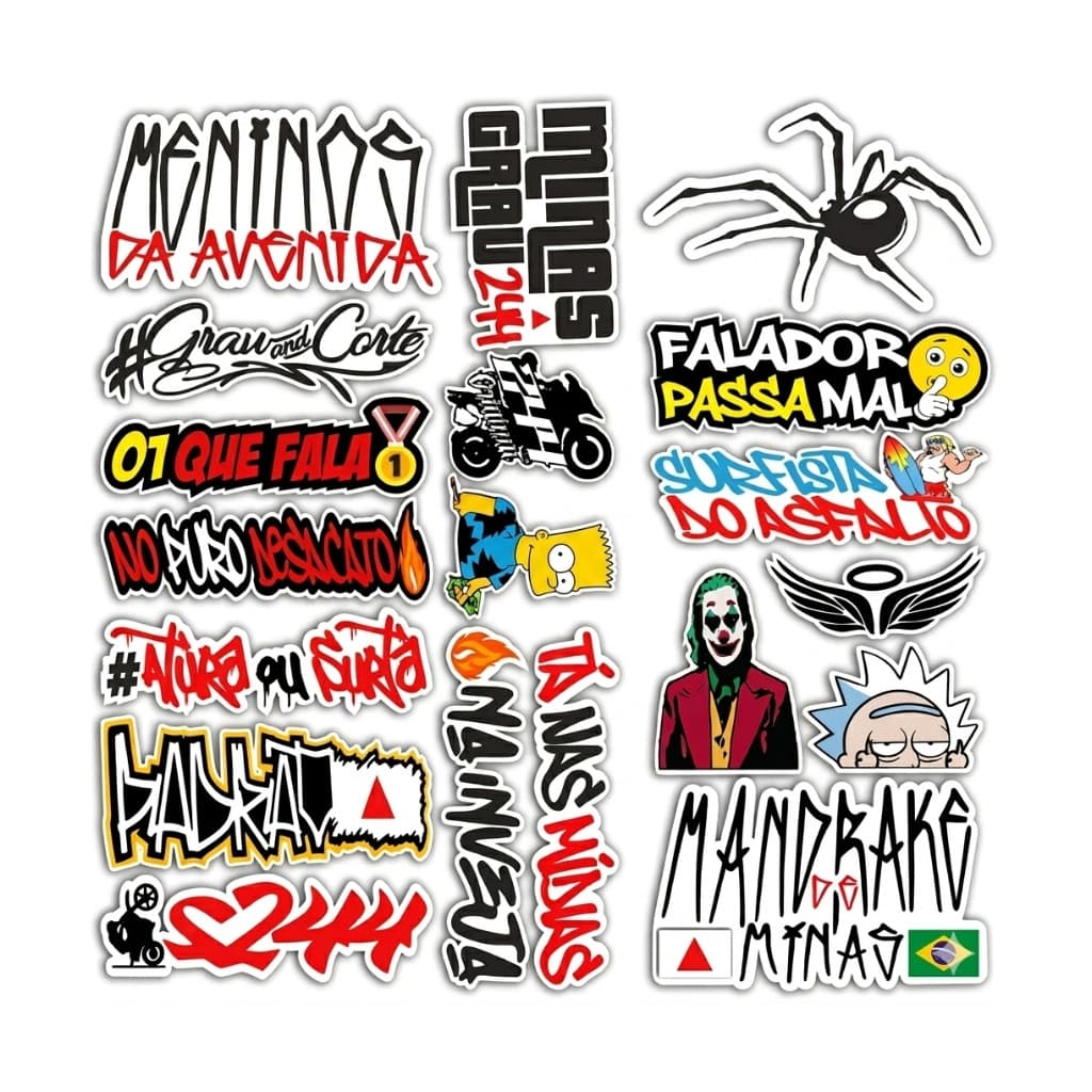 Adesivos Mandrake 244 para Bike cartela Carro Moto Capacete