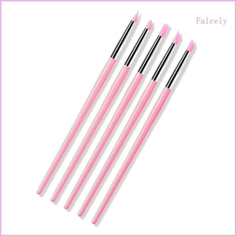 Falco 5pcs Escovas Silicone Alças Ergonômicas Para Trabalho Preciso Pincel Arte Unhas
