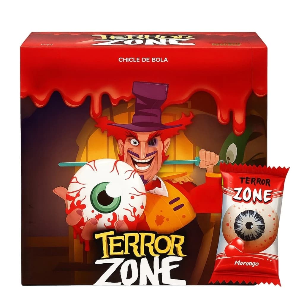 Chiclete Terror Zone Olhos Sukest C/40 Unidades - Recheio Surpresa Divertido
