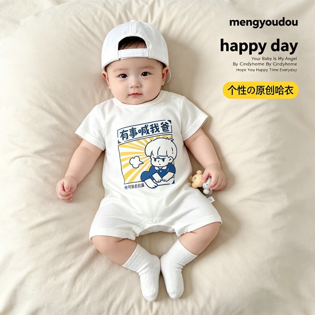 Algo para gritar meu pai roupas de bebê verão macacão fino 0-6 meses idade masculino feminino bebê roupas de verão 3