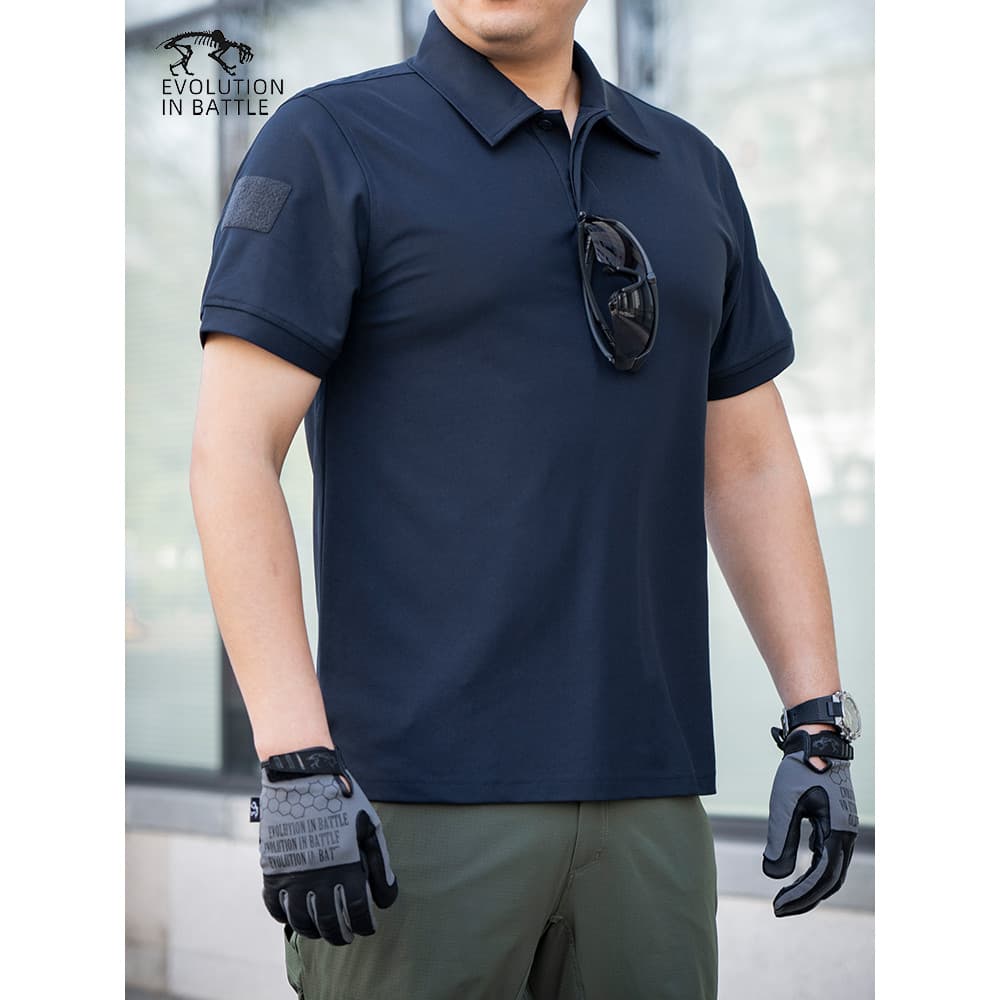 Genuíno tigre acampamento tático camisa polo de secagem rápida de manga curta camiseta esportes ao ar livre instrutor fí