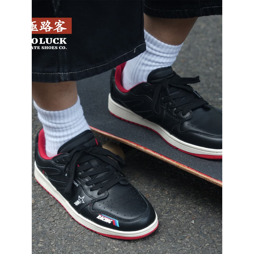 Jiluke verão novo estilo formiga estender série preto basquete Toe camada de couro masculino feminino estilo casal sapat