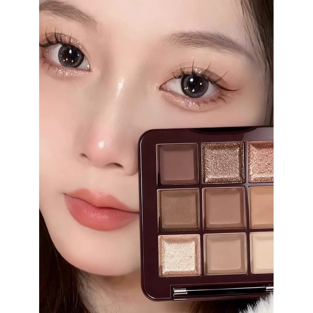 Jiugongge paleta de sombras 2025 novo estilo luz diária maquiagem Log paleta destaque Blush contorno paleta terra cor pa