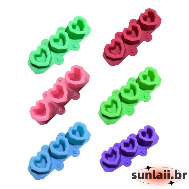 SUNLAII 3 Furos Coração Vaso Flores Concreto Molde Silicone Gesso