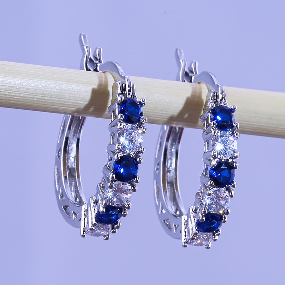 Brincos de zircão coloridos Brincos de zircão elegantes Brincos combinados
