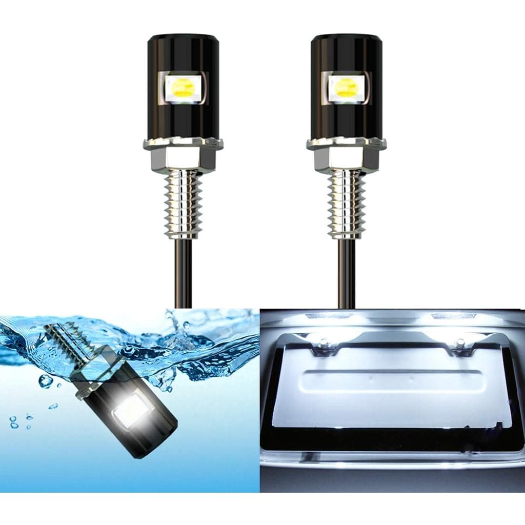 Luz de Placa de Licença, Parafuso de Fixação de Placa com LED, Lâmpada LED Super Brilhante 12V à Prova d'Água para Placa