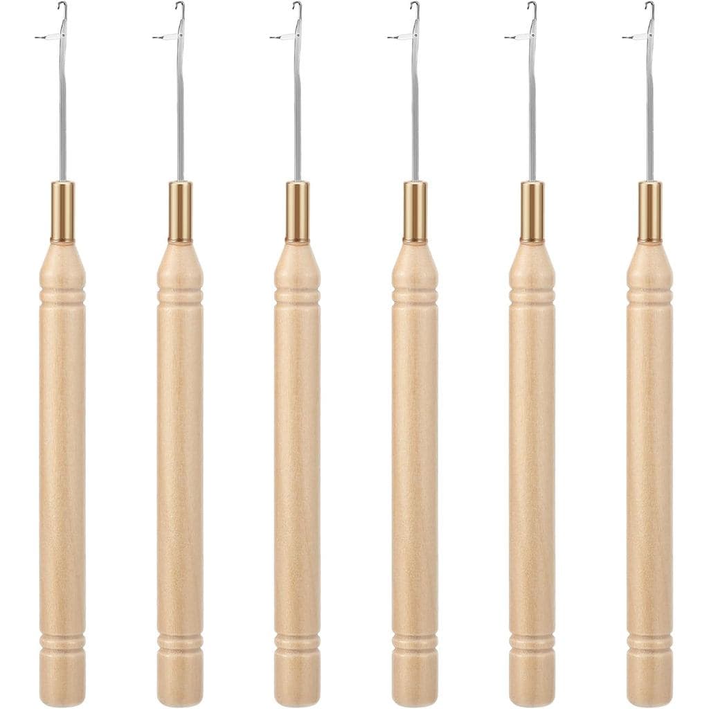 6 Pcs Crochet Needles for Hairs Crochet Latch Hook Hair Tinsel Tool Hair Crochets Hook for Micro Braid Hairs Extension S