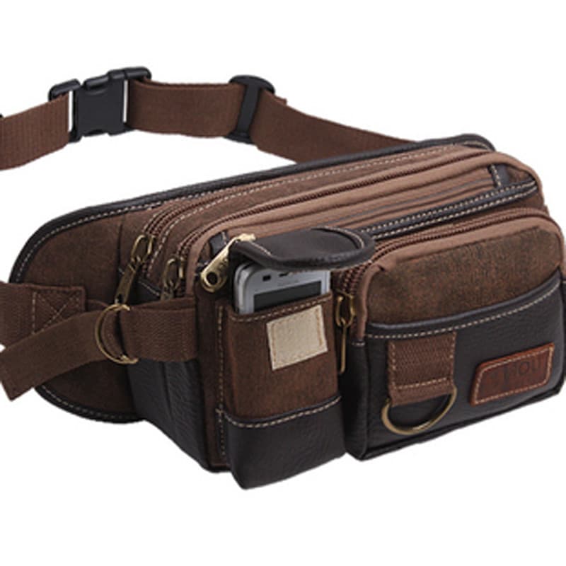 Austrália novo estilo versão coreana na moda bolsa de cintura masculina lona saco de cintura ao ar livre saco de cintura