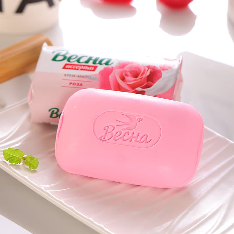 Sabonete importado da Rússia Original Aloe Vera Morango Leite Sabonete de banho Sabor rosa Sabonete de lavagem facial Lo