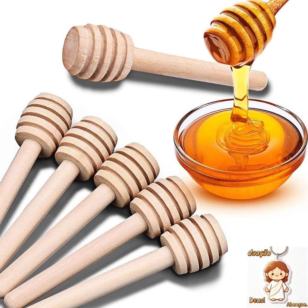 10 Pcs/Set de alta qualidade misturador de barra de mel colher de madeira prática misturando suprimentos de cozinha (men
