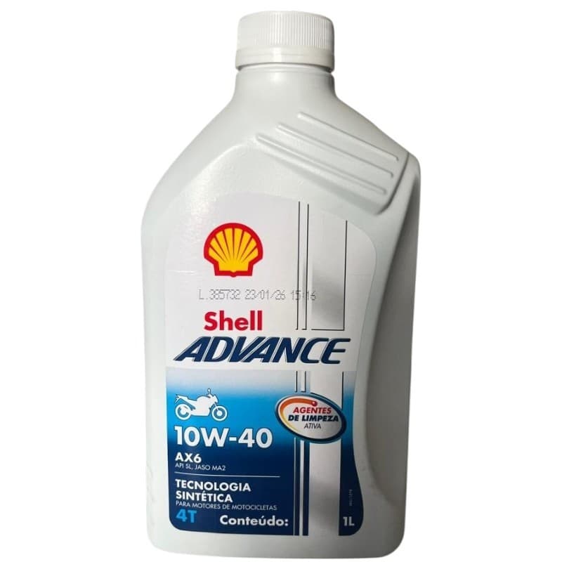 OLEO SHELL ADVANCE 4T AX6 10W40 SINTETICO 1L