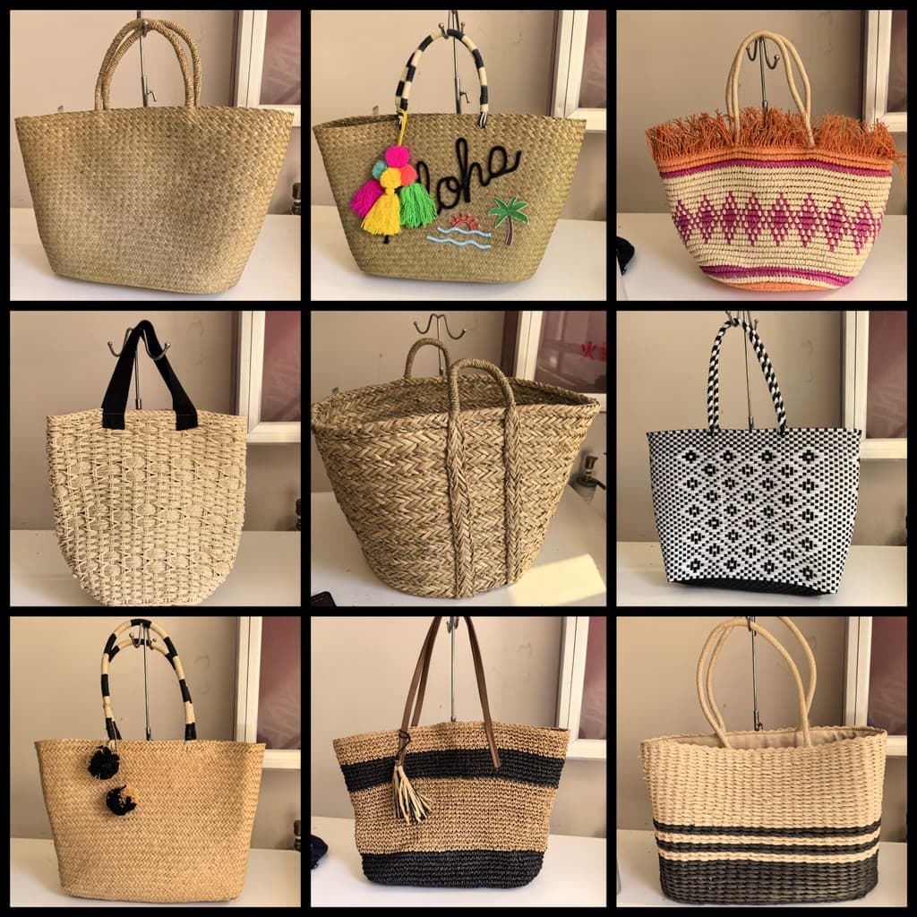 Design Original saco de verão feminino férias praia saco foto decoração estilo Mori Retro palha arte ins alto valor
