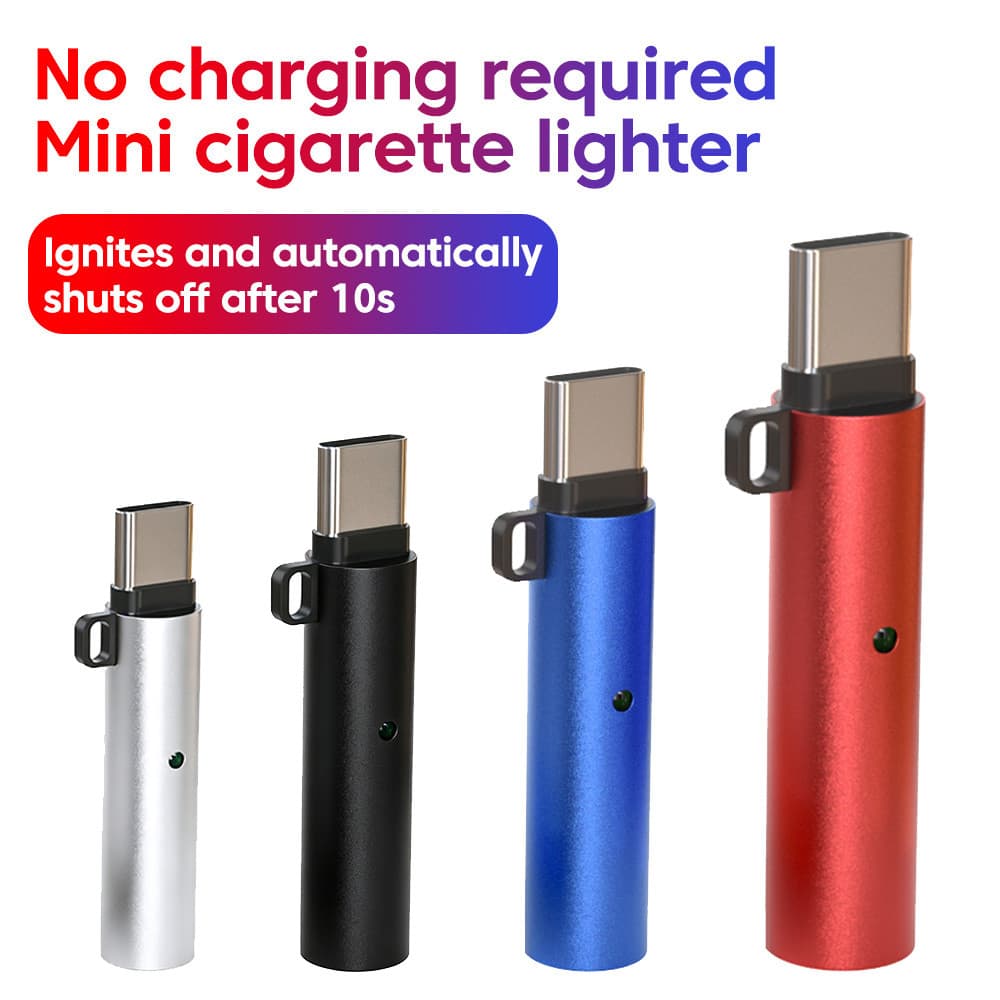 Elough Mini Tipo C Isqueiro Do Telefone Móvel Soprando Ar Segurança Ao Livre USB Adaptador De