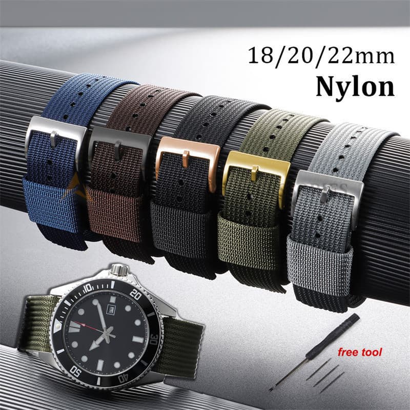 18mm 20mm 22mm Nylon NATO Pulseira De Relógio Universal De Lona Macia Homens Mulheres Esportiva Pulseiras Para Seiko Ome