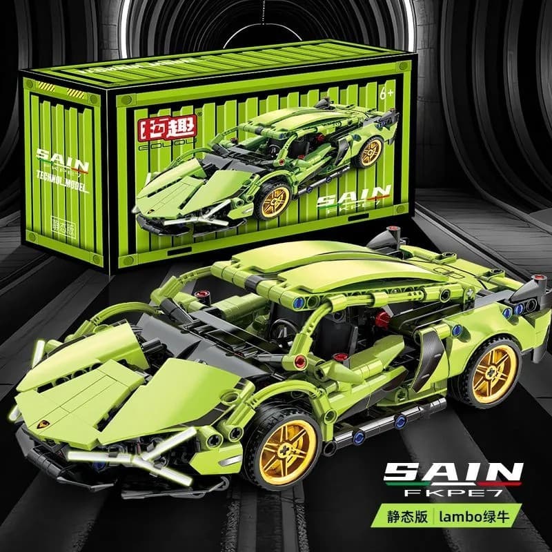 1.000 PCS Compatível Lego Cyberpunk Lamborghini Carro Esportivo Menino Montagem Educacional Brinquedo Presente