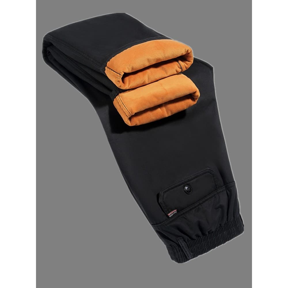 Novo outono inverno forro de lã masculino calças espessadas resistente ao frio calças quentes em linha reta solta tamanh