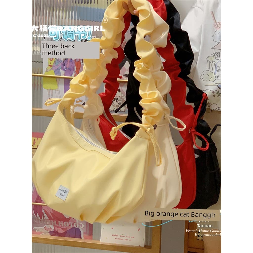 2026 novo estilo plissado nuvem bolsa vermelha feminina grande capacidade moda bolinho saco de ombro saco do mensageiro