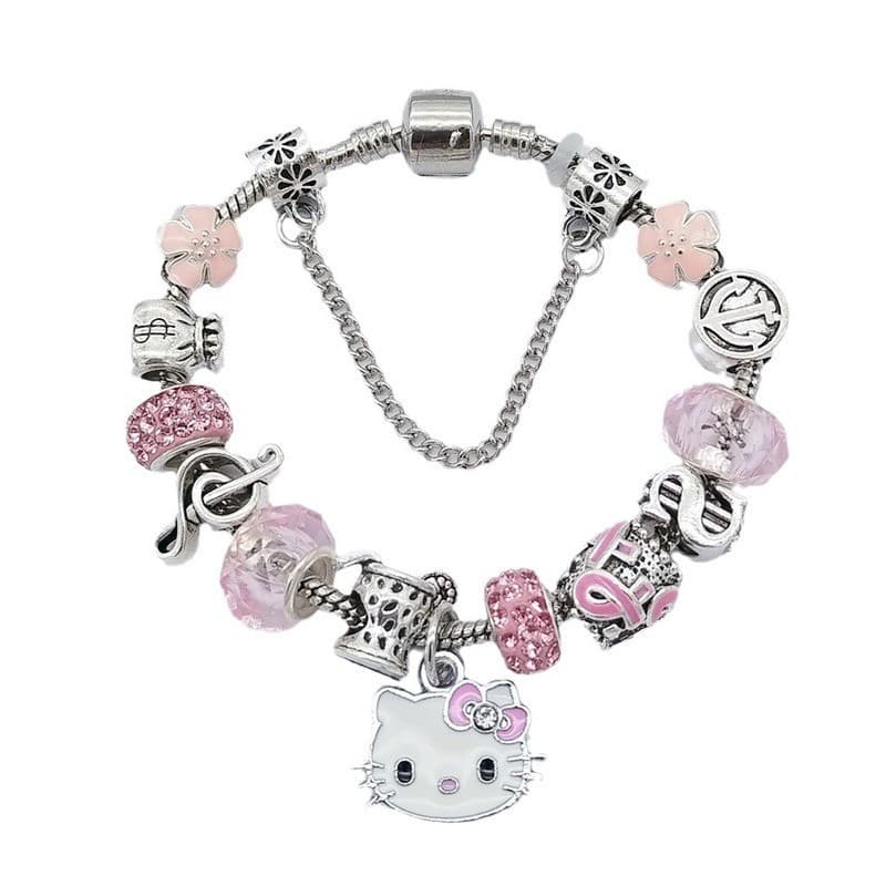 Pulseira com pingente de gato KT/acessórios de joias de mão para meninas
