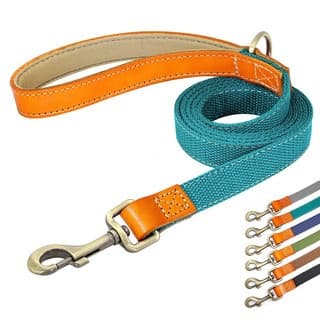 Coleira para animais de estimação, coleira de couro, coleira de lona, coleira para cães, coleira durável para cães médio