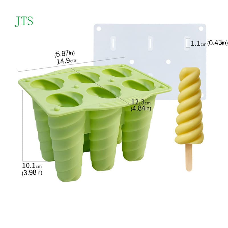 JTS Moldes De Sorvete De Silicone Com 6 Cavidades DIY Picolé Sobremesa Caseira Suco De Frutas Molde De Cubo De Gelo 0GEF