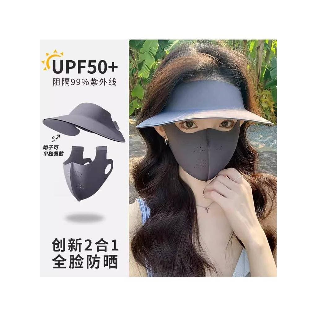 Máscara protetora solar verão feminino terno ao ar livre rosto cheio Anti-ultravioleta rosto Gini guarda-sol chapéu másc
