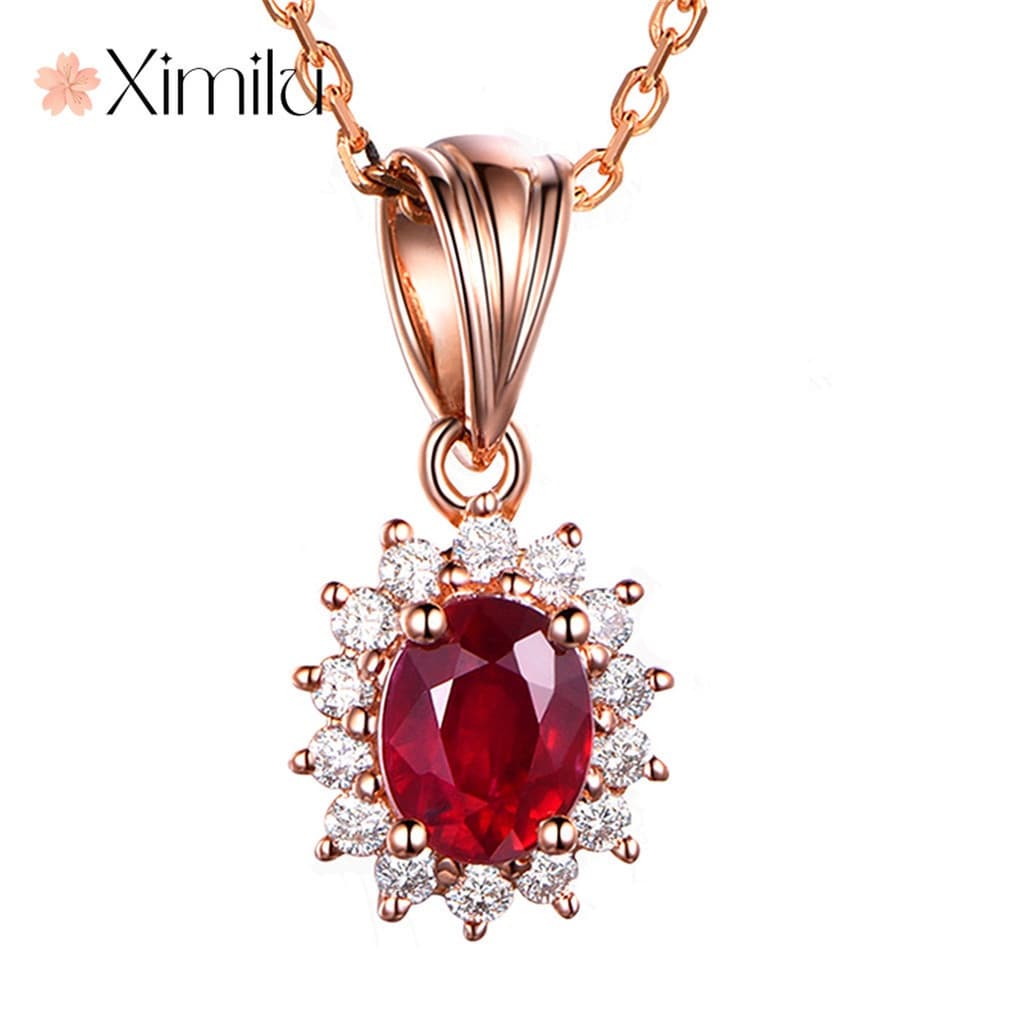 ♥Original pronto estoque luxo nobre princesa pingente feminino rosa ouro vermelho diamante azul diamante moda jóias atac
