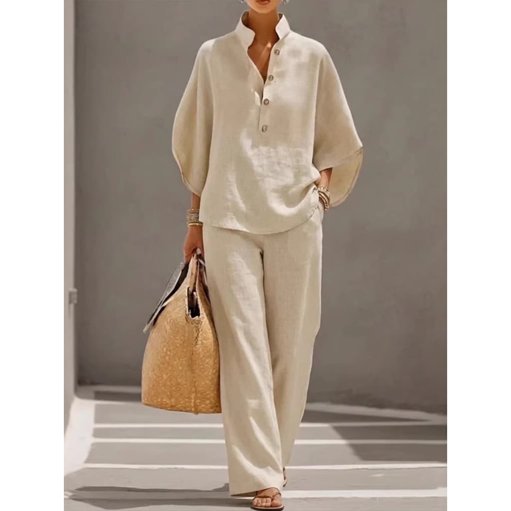 Calças compridas calças compridas set2026 europeu americano Cross-Border novo estilo feminino Casual camisa de manga cur