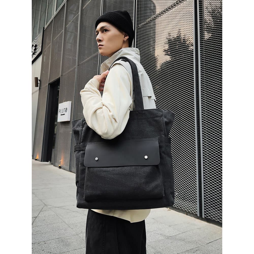 Nova grande capacidade Commuter bolsa de lona Casual All-Match bolsa estudantes universitários classe suplementar saco m