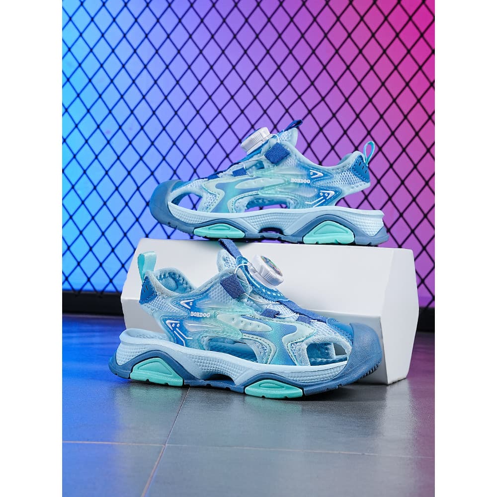Babudou meninos sandálias 2026 verão novo estilo sapatos esportivos infantis antiderrapante sapatos de praia de sola mac