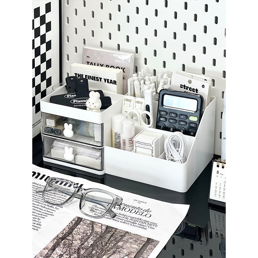 Suporte de caneta de mesa caixa de armazenamento estudante papelaria organizador Rack escritório dormitório caneta titul