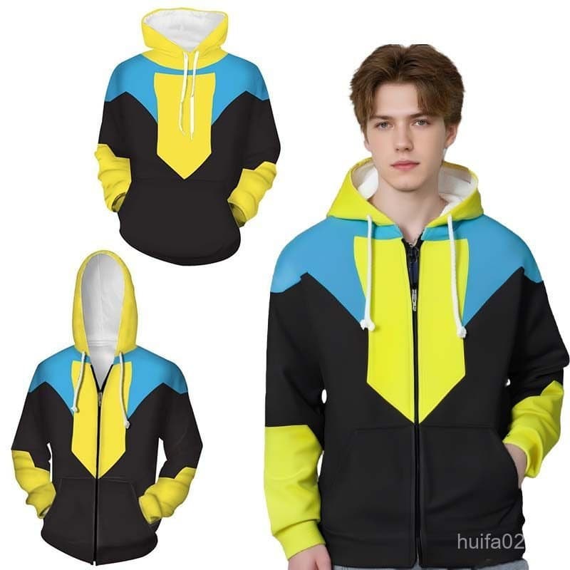 Moletom Cosplay da Marca Anime Invincible Grayson, Manga Longa, Casual, Estilo Harajuku, Jaqueta Pullover TUHJ