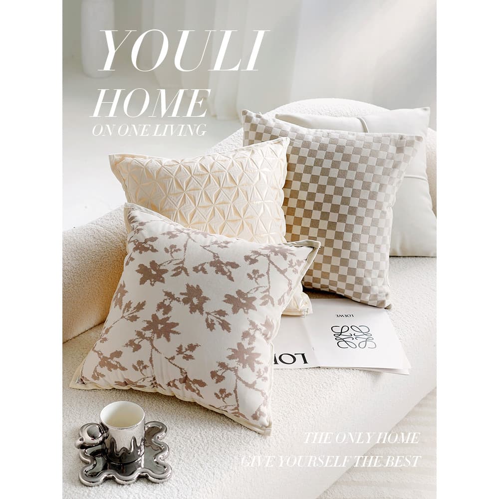 Fronha de luxo leve marrom creme estilo moderno simples Premium creme b & b sala estar sofá travesseiro almofada traseir