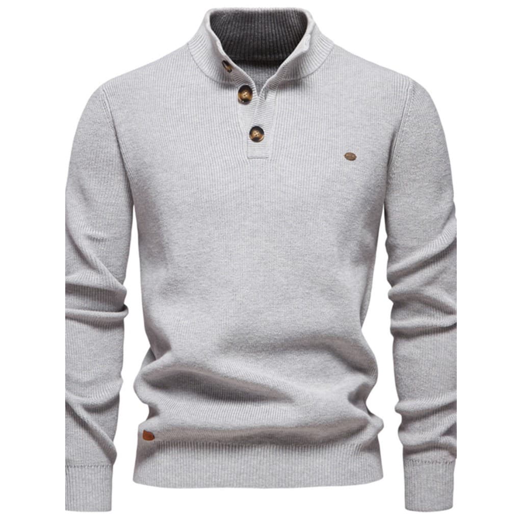 2026 outono inverno novo estilo gola alta pulôver camisola masculina Street Wear puro algodão malhas high-End meia gola