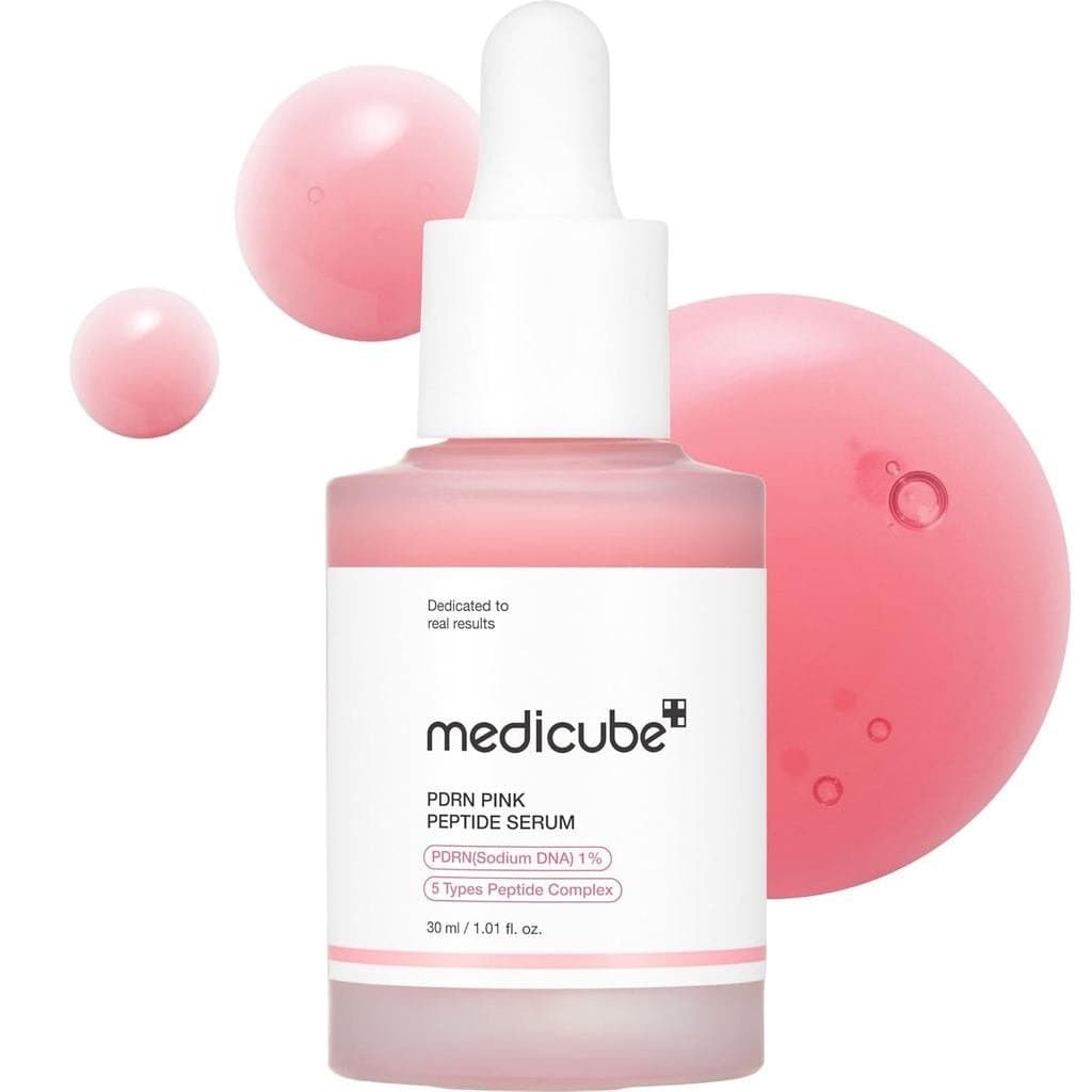 Sérum de Peptídeos Rosa PDRN da Medicube com DNA de Salmão |   Sérum Pink Glow com Peptídeos e Niacinamida para Hidrataç