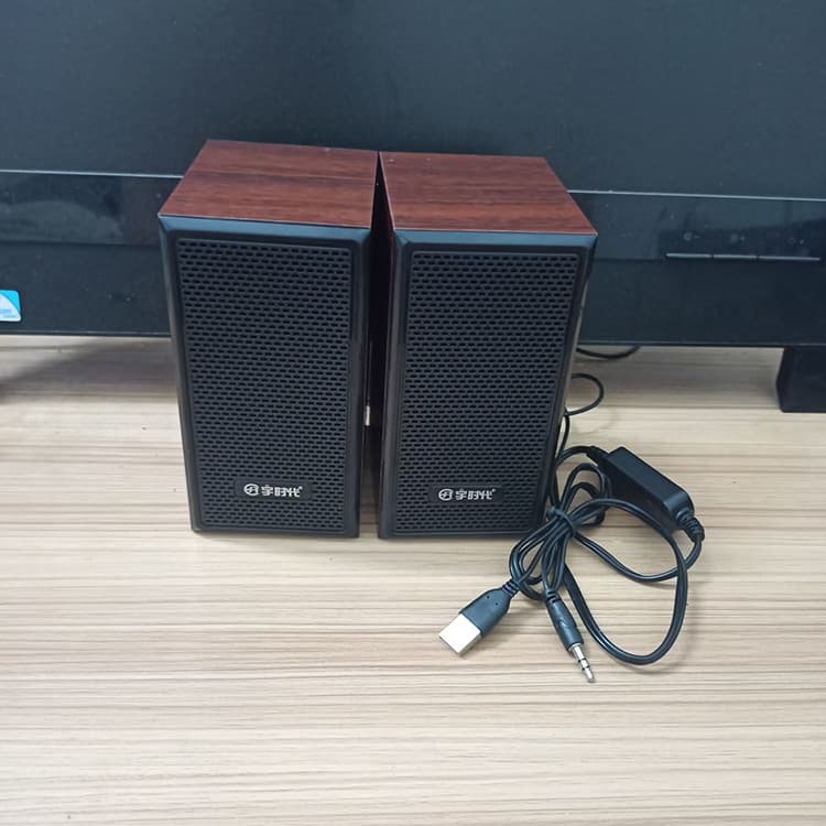 Computador de madeira com fio alto-falante Subwoofer par projetor Notebook Desktop leitor do telefone móvel alto-falante