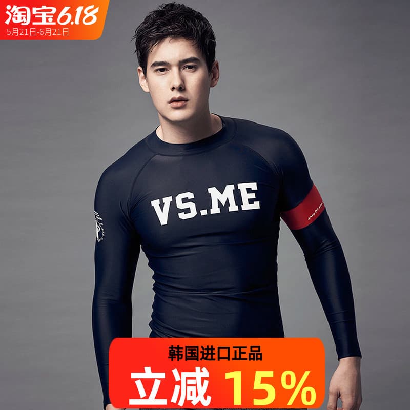 Coreano Original VSME masculino de secagem rápida protetor solar terno de mergulho dividir manga comprida natação surf m