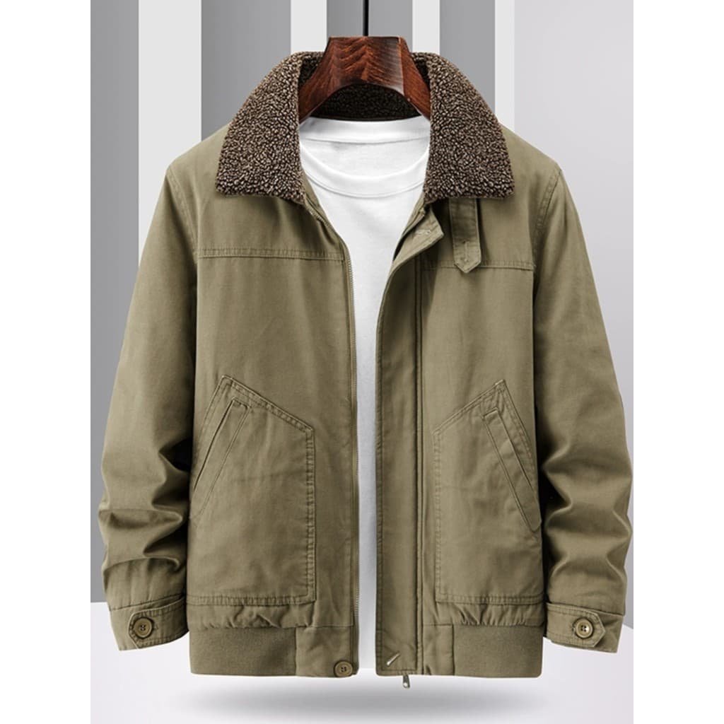 2023 novo estilo forro de lã engrossado algodão acolchoado jaqueta masculina solta tamanho grande Workwear lapela invern
