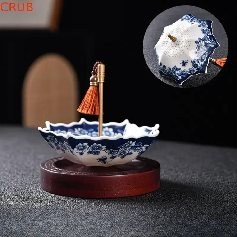 Coador De Chá Guarda-Chuva  , Infusor Com Padrão De Porcelana Branca Azul Cerâmica , Estilo Chinês