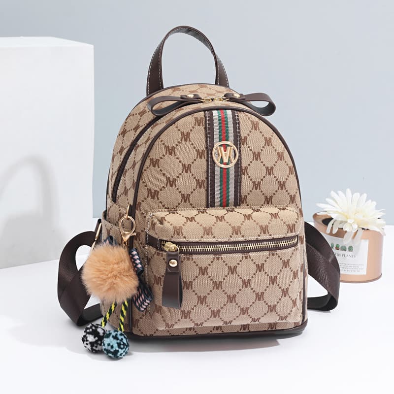 Mochila de couro macio bolsa feminina 2026 novo estilo na moda impresso saco de viagem versão coreana moda All-Match peq