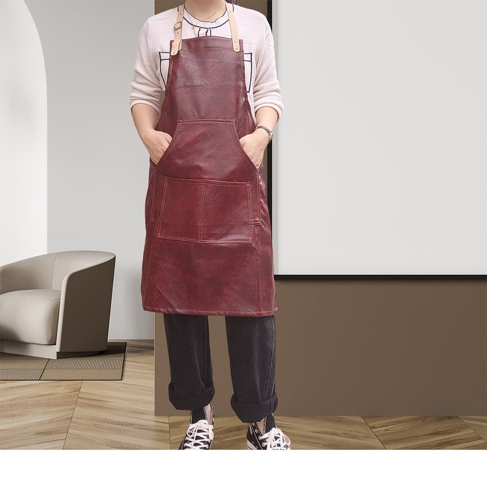 Novo estilo masculino feminino Halter PU churrasco avental de pesca garçom leite loja de chá Anti-incrustante avental à
