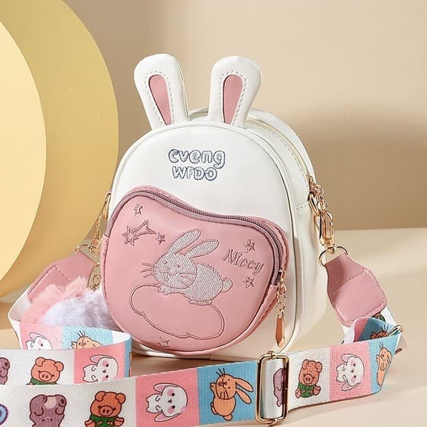 Bolsa mensageiro feminina Casual all-match bolsa de lona dos desenhos animados estudante pequeno saco all-match lona sac