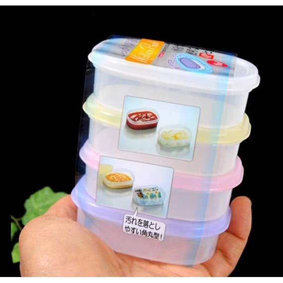 Japão importado mini 4 peças pacote pequena caixa de molho fresco mini caixa de armazenamento micro-ondas caixa de suple